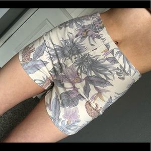 tropical floral printed shorts